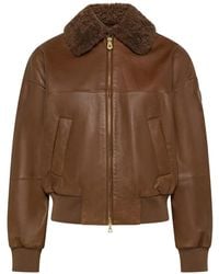 Peuterey - Ruti Le Shearling-Collar Leather Jacket - Lyst
