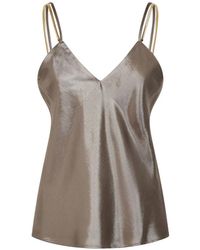 Max Mara - Metallic-Effect V-Neck Tank Top - Lyst
