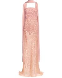 Elie Saab - Bead-embroidered Strapless Maxi Dress - Lyst