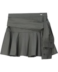 Mini Cream - Tie-Waist Pleated Skirt - Lyst