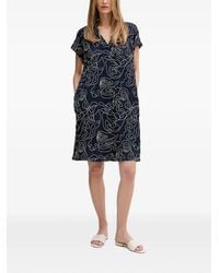 Joseph Ribkoff - Abstract-Print V-Neck Mini Dress - Lyst