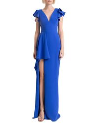 Gemy Maalouf - Ruffled-Sleeve Draped Dress - Lyst