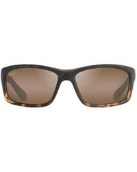 Maui Jim - Kanaio Coast Zonnebril Met Rechthoekig Montuur En Schildpadschild Design - Lyst