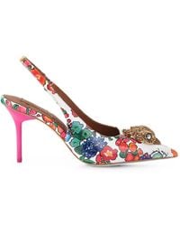 Kurt Geiger - Floral-Print Crystal-Embellished Pumps - Lyst