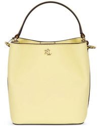 Ralph Lauren - Small Reese Logo-Plaque Bucket Bag - Lyst