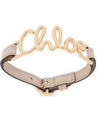 Chloé - Logo-Lettering Cuff Bracelet - Lyst
