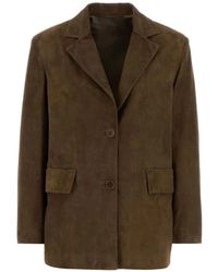 SANTORO - Suede Notched-Lapels Jacket - Lyst