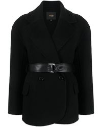 Maje - Belted Double-breasted Coat - Lyst