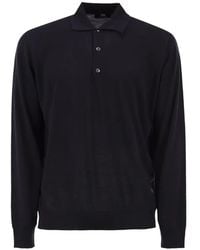 Alpha Studio - Merino Wool Knitted Polo Shirt - Lyst
