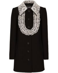 Dolce & Gabbana - Bib-collar Virgin Wool-blend Minidress - Lyst