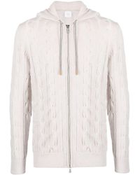 Eleventy - Cable-knit Cashmere Hooded Jacket - Lyst
