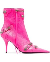 Balenciaga - Cagole Leather Ankle Boots - Lyst