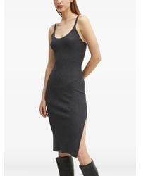 Morgan - Rib Split Midi Dress - Lyst