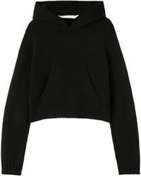 Palm Angels - Wool Blend Logo Knit Hoodie - Lyst