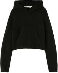 Palm Angels - Wool Blend Logo Knit Hoodie - Lyst