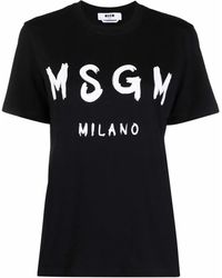MSGM - T-Shirt With Logo Print - Lyst
