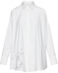 Oscar de la Renta - Gardenia Threadwork Cotton Shirt - Lyst