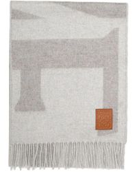 Loewe - Logo Fringed Scarf - Lyst