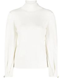 Chloé - High-Neck Fine-Knit Jumper - Lyst