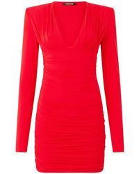 Roberto Cavalli - V-Neck Mini Dress - Lyst