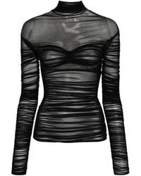 Mugler - メッシュ シャーリングトップ - Lyst