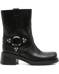 P.A.R.O.S.H. - Buckle-Strap Leather Boots - Lyst