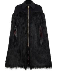 Roberto Cavalli - Faux Fur Cape With Zip - Lyst