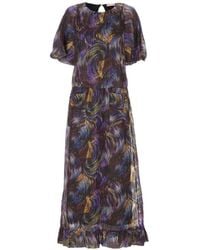 Kristina Ti - Maxi Swirl-Print Ruffled Dress - Lyst