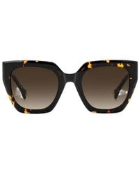 Carolina Herrera - Tortoiseshell-Effect Squared-Frame Sunglasses - Lyst