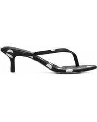 Black Suede Studio - Tash Polka-Dot Satin Sandals - Lyst