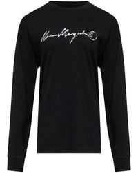 MM6 by Maison Margiela - Long-Sleeve Overdyed Handwritten-Print T-Shirt - Lyst