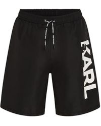 KARL LAGERFELD - Logo-Print Swim Shorts - Lyst