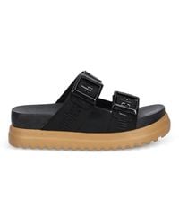 Melissa - Cozy M Lover Buckle-Fastening Logo-Print Slides - Lyst