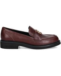 Guess - Logo-Plaque Leather Loafers - Lyst
