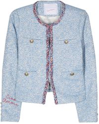 Giada Benincasa - Logo-embroidered Tweed Jacket - Lyst