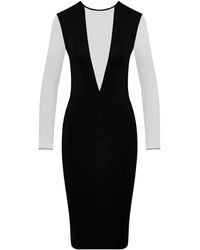 Maison Close - Abito Midi Pure Tentation A Maniche Lunghe Con Scollo A V - Lyst