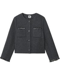 B+ AB - Braided-Trimmed Pocket Jacket - Lyst