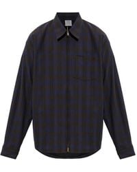 Vetements - Check-Pattern Zip-Up Shirt Jacket - Lyst