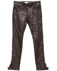 Miu Miu - Pantalon En Cuir À Poignets Boutonnés - Lyst