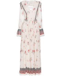 Philosophy Di Lorenzo Serafini V-neck Floral Print Pleated Dress - Roze