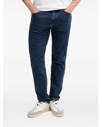 BOSS - Jeans Mit Leder-Patch - Lyst