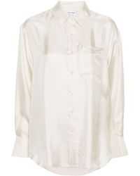 Calvin Klein - Cut-out Silk Shirt - Lyst