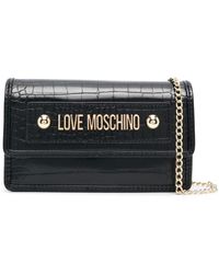 Love Moschino - Umhängetasche mit Logo-Schild - Lyst