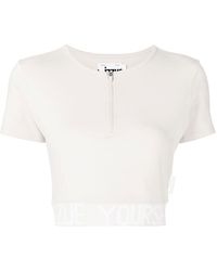 Izzue - T-shirt crop à col zippé - Lyst