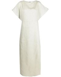 Eleventy - Short-Sleeve Linen Maxi Dress - Lyst
