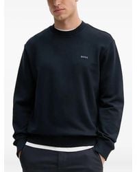 BOSS - Logo-Print Crew-Neck Sweatshirt - Lyst