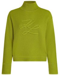 Karl Lagerfeld - Logo-Embroidered Ribbed Knit Sweater - Lyst