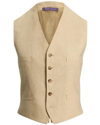 Ralph Lauren - Jaiden V-Neck Buttoned Linen Vest - Lyst