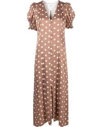 Sleeper - Beige And White Polka Dot Bella Dress - Women's - Viscose - Lyst