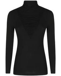 Nissa - Lyocell-Wool-Blend Turtleneck Top - Lyst